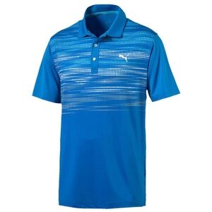 Puma Men's Blue Powercool Lightweight Breathable Soft Golf Polo Shirt SMALL